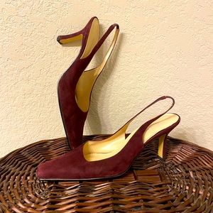 Suede Sling heels